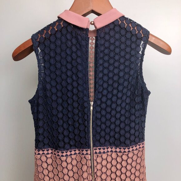 Like New Simons Lace A-Line Collared Sleeveless Midi Dress Size Small - Picture 7 of 10